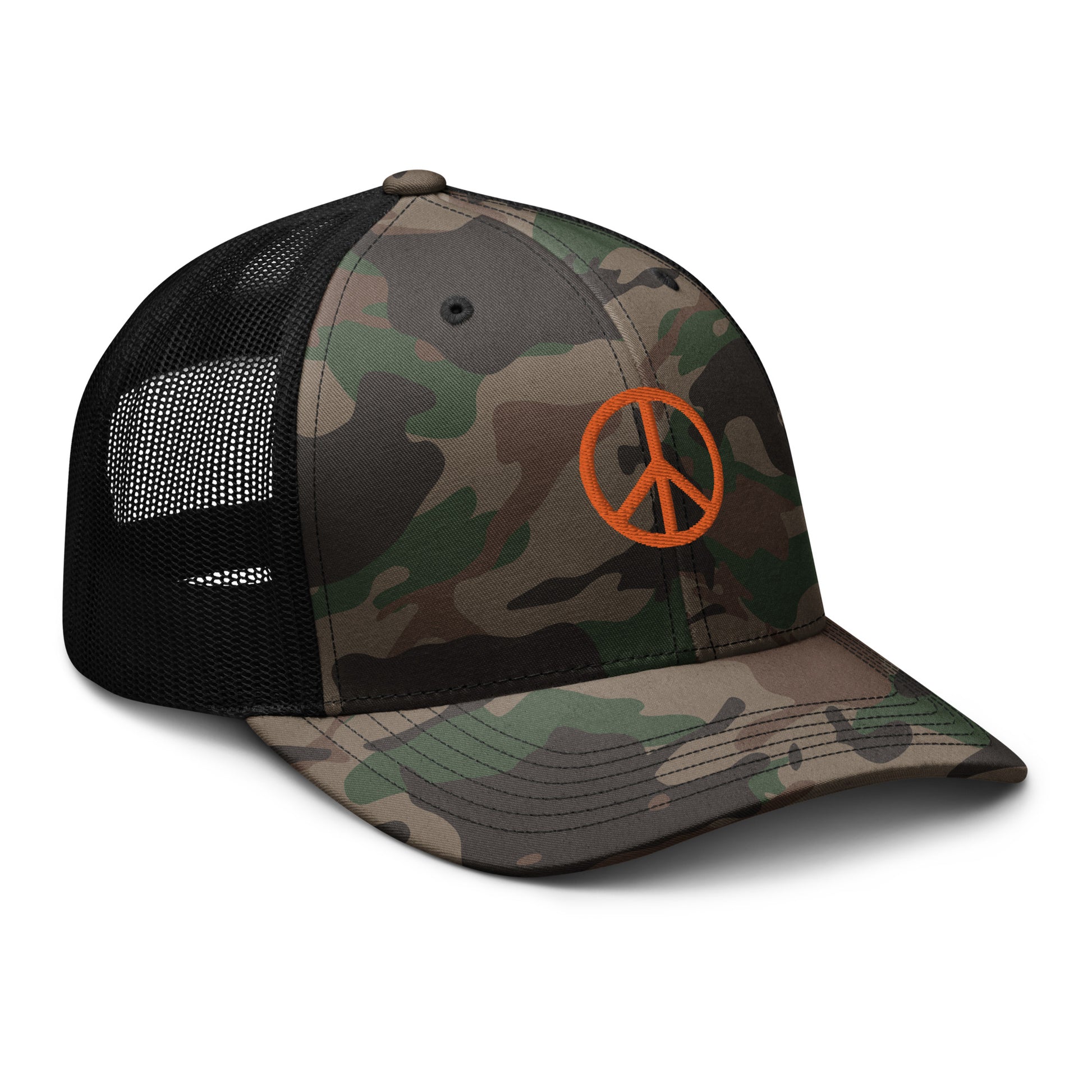 Camo Peace Sign Trucker Hat