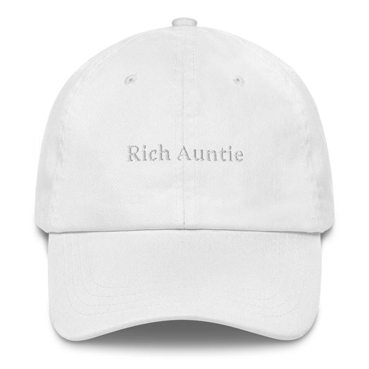 Rich Auntie Ball Cap in white/white