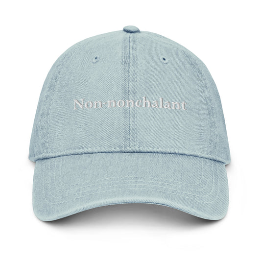 Non-nonchalant Ball Cap in denim/white