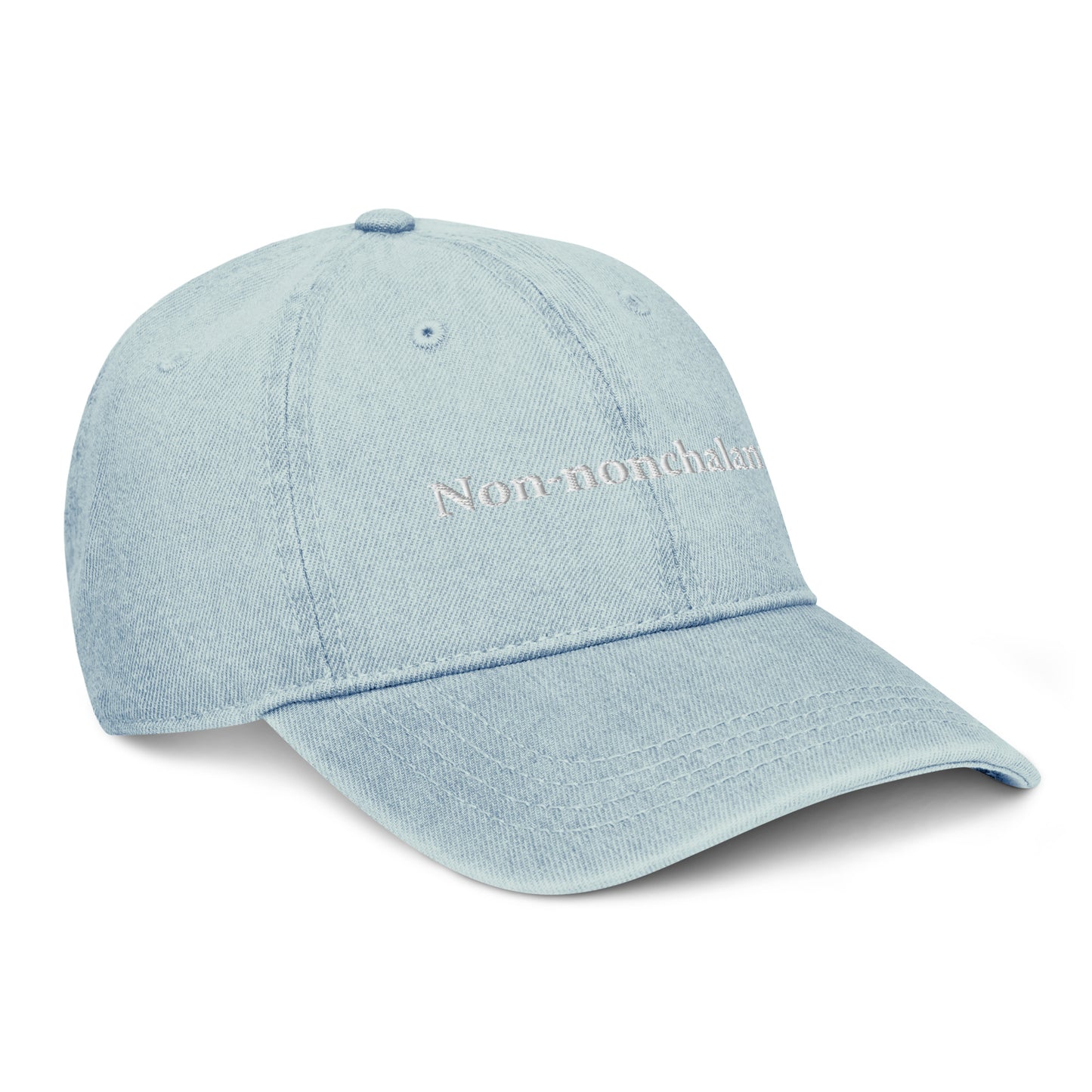 Non-nonchalant Ball Cap in denim/white